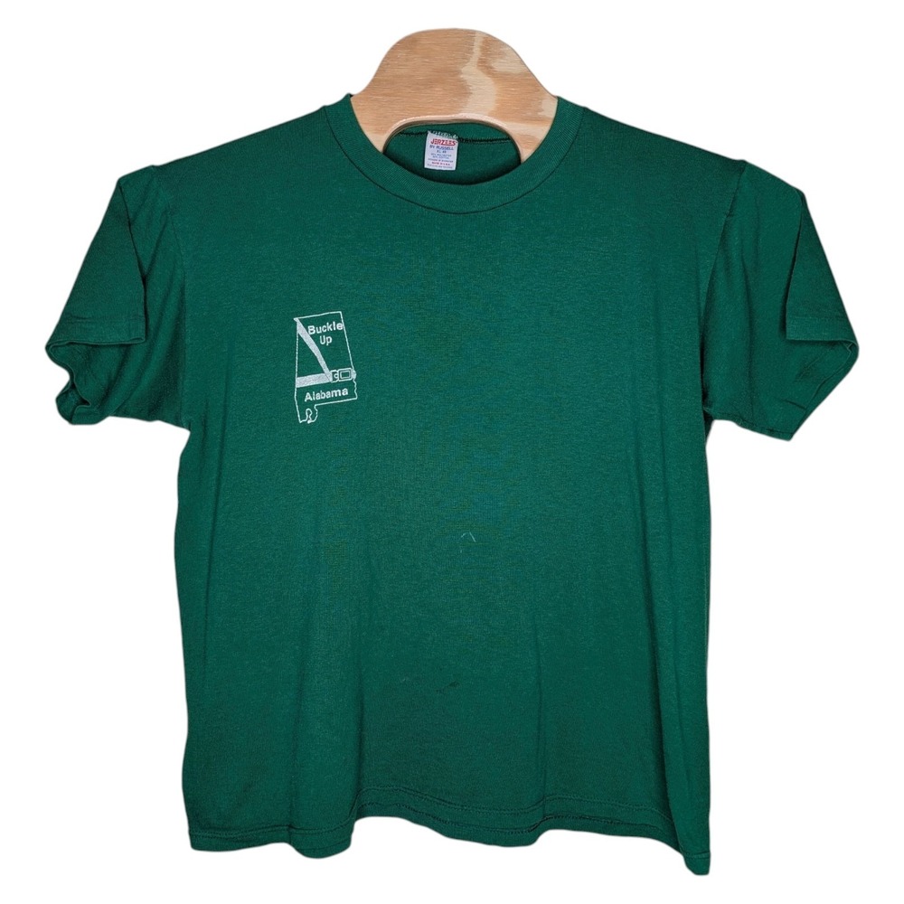 Vintage Buckle Up Alabama T Shirt XL‎ Green Jerzees 90s Click It Or Ticket AL